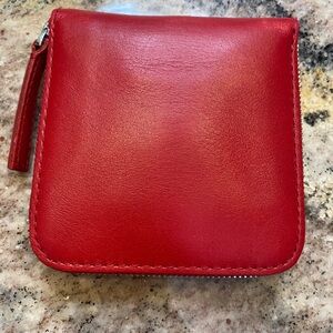 Madewell Essential Zip Wallet in Red